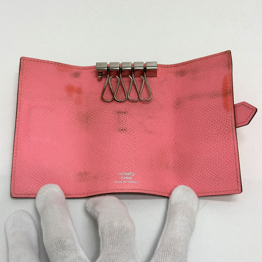 HERMES Key case Key holder  Epsom pink HMetal Bean Women Used Authentic