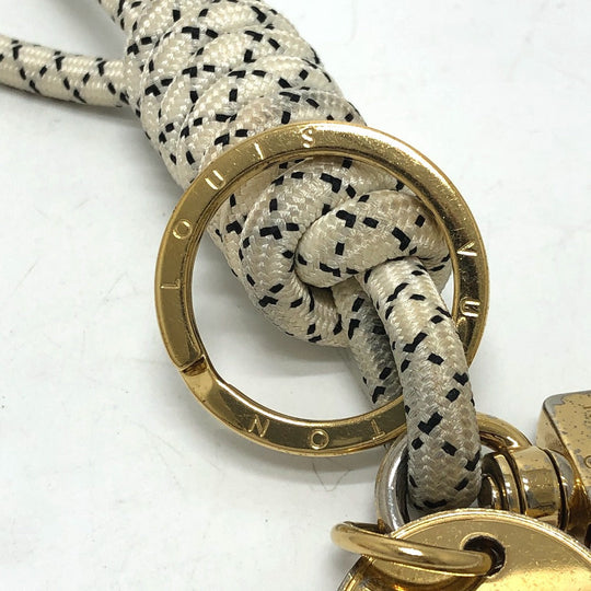 LOUIS VUITTON key ring MP1623 Gold Plated white Christopher Nemes Key rings and ropes mens Used Authentic