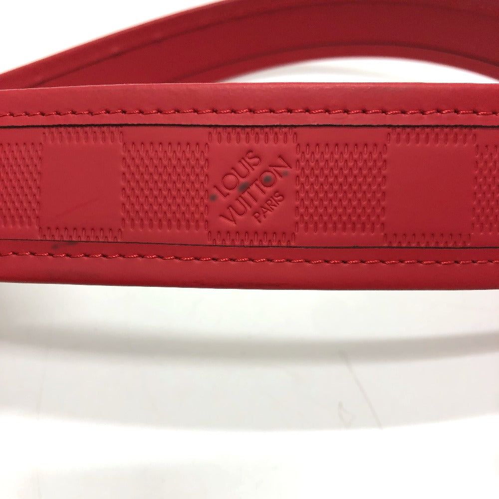 LOUIS VUITTON belt M9122 Damier Anfini Leather Red Damier Anfini Sainteur stamp Women 90/36 Used Authentic