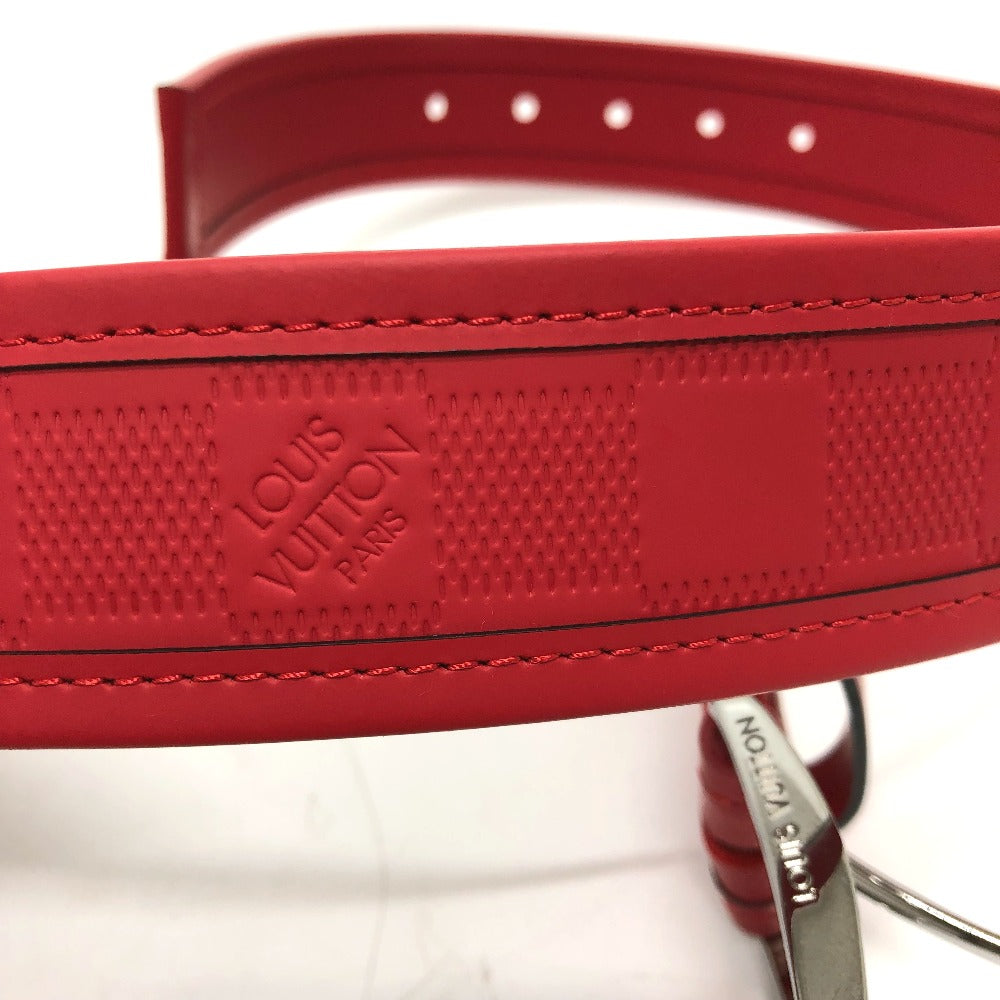 LOUIS VUITTON belt M9122 Damier Anfini Leather Red Damier Anfini Sainteur stamp Women 90/36 Used Authentic