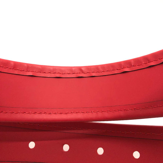 LOUIS VUITTON belt M9122 Damier Anfini Leather Red Damier Anfini Sainteur stamp Women 90/36 Used Authentic