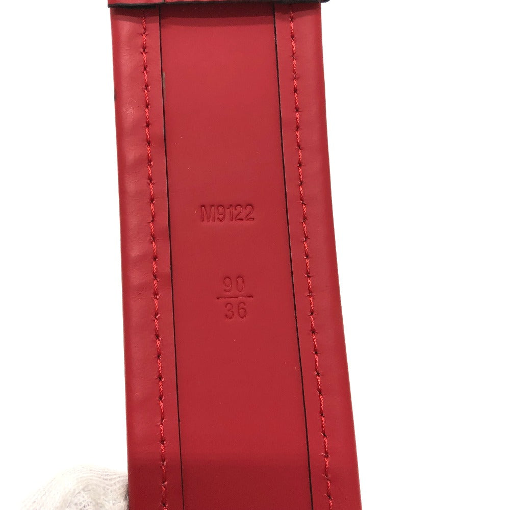 LOUIS VUITTON belt M9122 Damier Anfini Leather Red Damier Anfini Sainteur stamp Women 90/36 Used Authentic