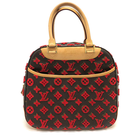 LOUIS VUITTON Handbag M40922 Monogram canvas Brown / Red Monogram 3D tuffet Deauville Cube Women Used Authentic