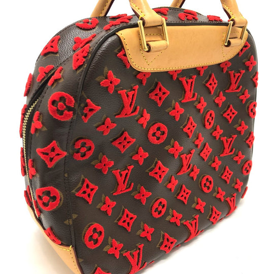 LOUIS VUITTON Handbag M40922 Monogram canvas Brown / Red Monogram 3D tuffet Deauville Cube Women Used Authentic