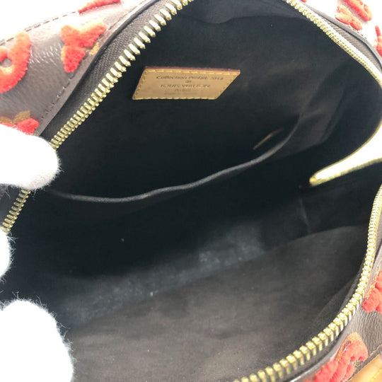 LOUIS VUITTON Handbag M40922 Monogram canvas Brown / Red Monogram 3D tuffet Deauville Cube Women Used Authentic