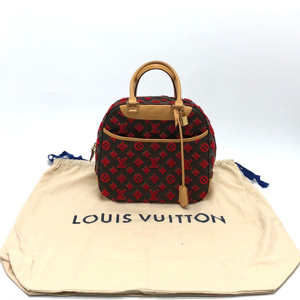 LOUIS VUITTON Handbag M40922 Monogram canvas Brown / Red Monogram 3D tuffet Deauville Cube Women Used Authentic