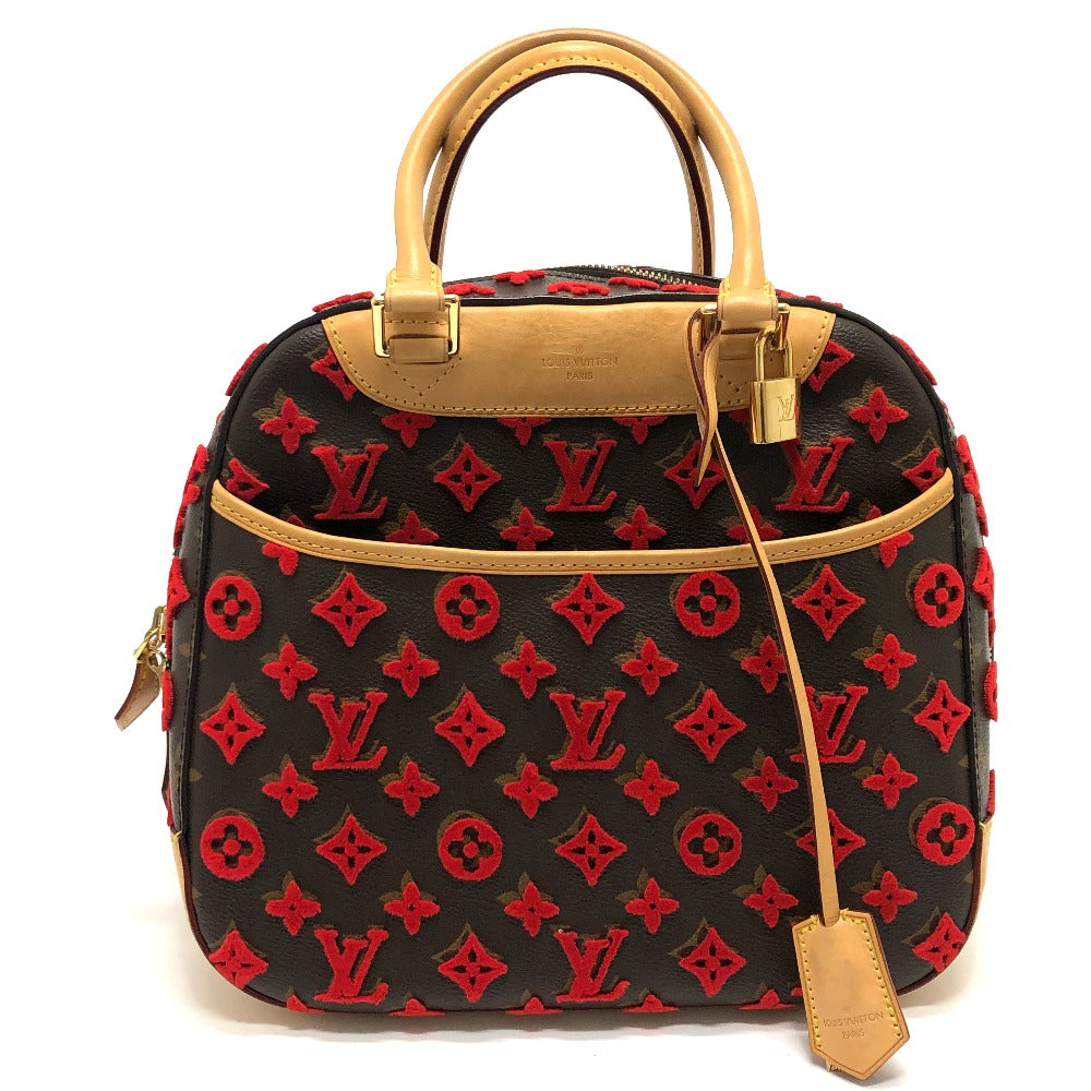 LOUIS VUITTON Handbag M40922 Monogram canvas Brown / Red Monogram 3D tuffet Deauville Cube Women Used Authentic