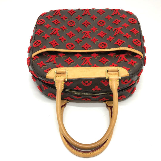 LOUIS VUITTON Handbag M40922 Monogram canvas Brown / Red Monogram 3D tuffet Deauville Cube Women Used Authentic