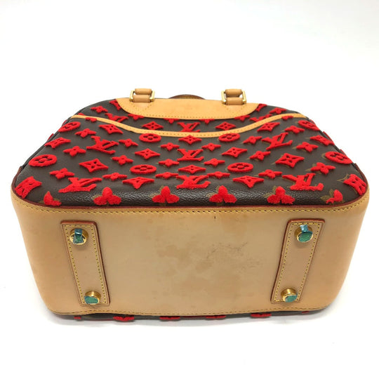 LOUIS VUITTON Handbag M40922 Monogram canvas Brown / Red Monogram 3D tuffet Deauville Cube Women Used Authentic