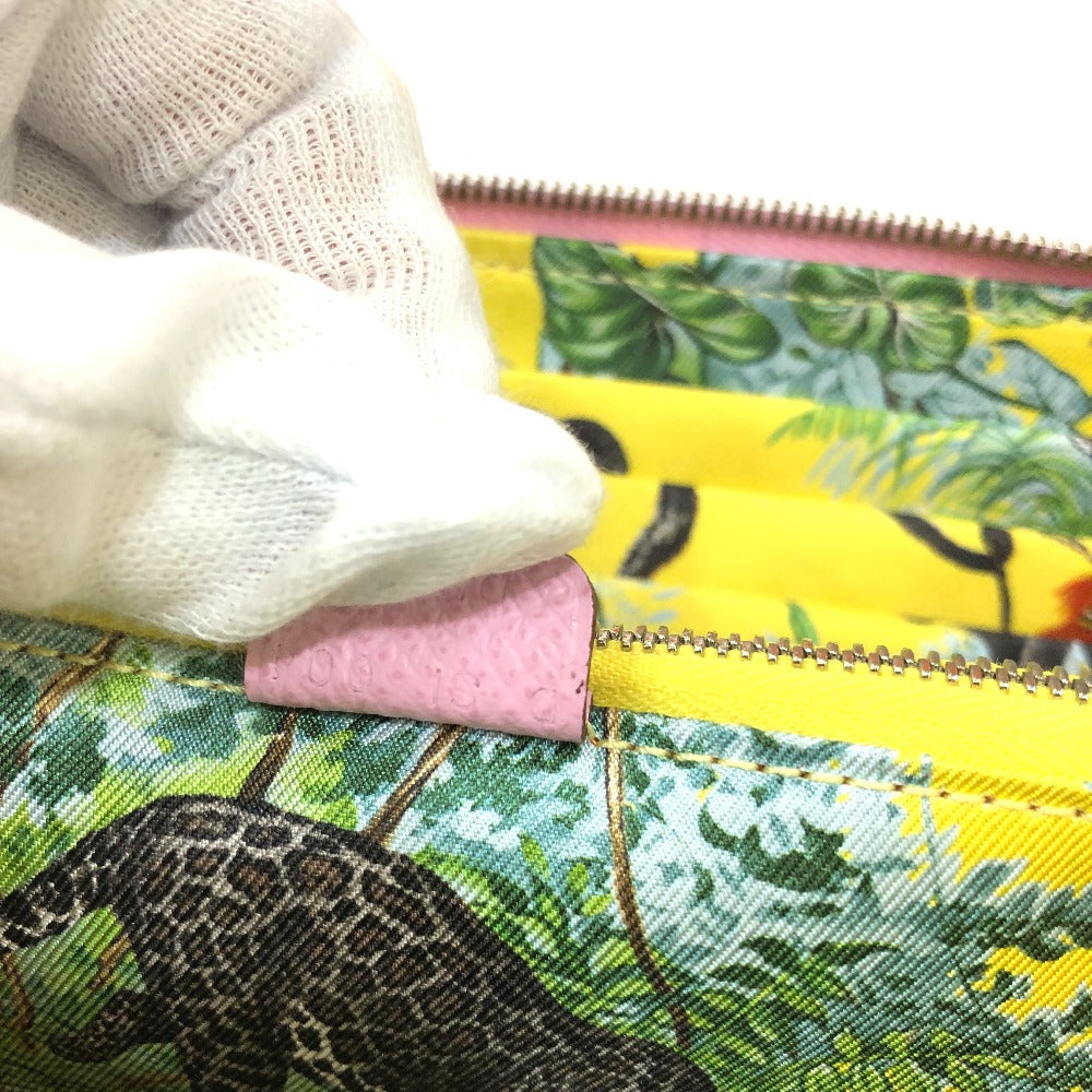 HERMES Long Wallet Purse Epsom Pink type Overall handle Azap long silk in Women Used Authentic