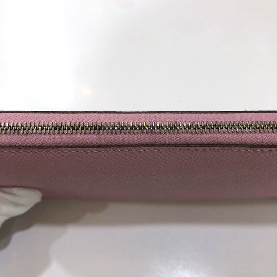 HERMES Long Wallet Purse Epsom Pink type Overall handle Azap long silk in Women Used Authentic