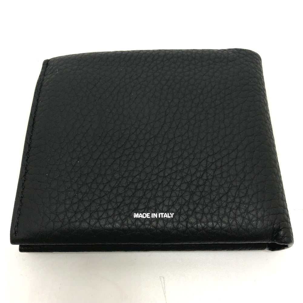 BURBERRY Folded wallet 8043377 leather black logo Wallet mens Used Authentic