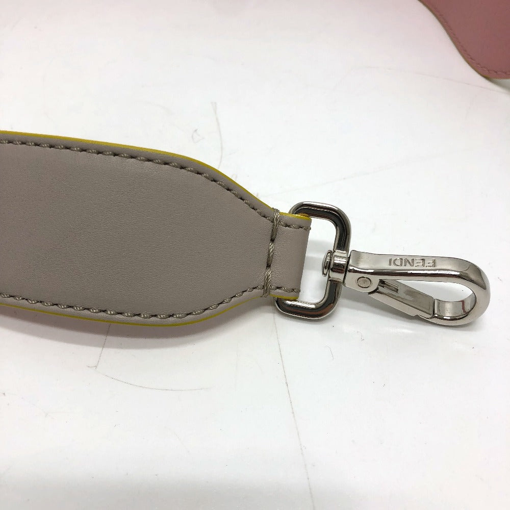 FENDI Shoulder strap leather Gray / pink Strap only Strap you Women Used Authentic