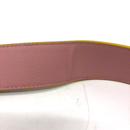 FENDI Shoulder strap leather Gray / pink Strap only Strap you Women Used Authentic