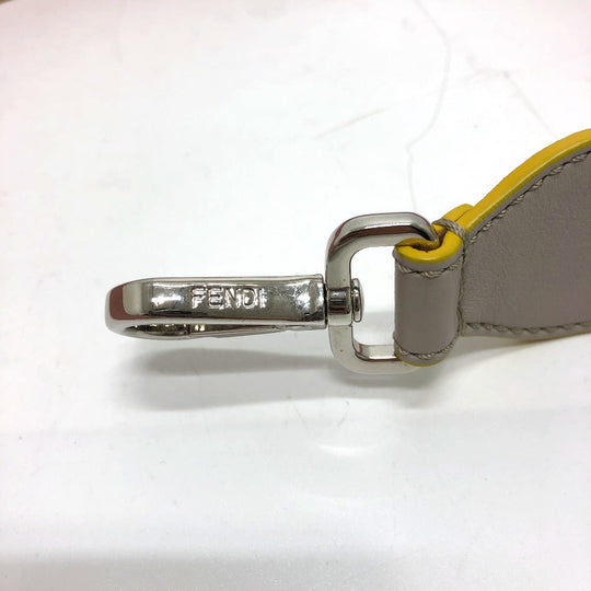 FENDI Shoulder strap leather Gray / pink Strap only Strap you Women Used Authentic