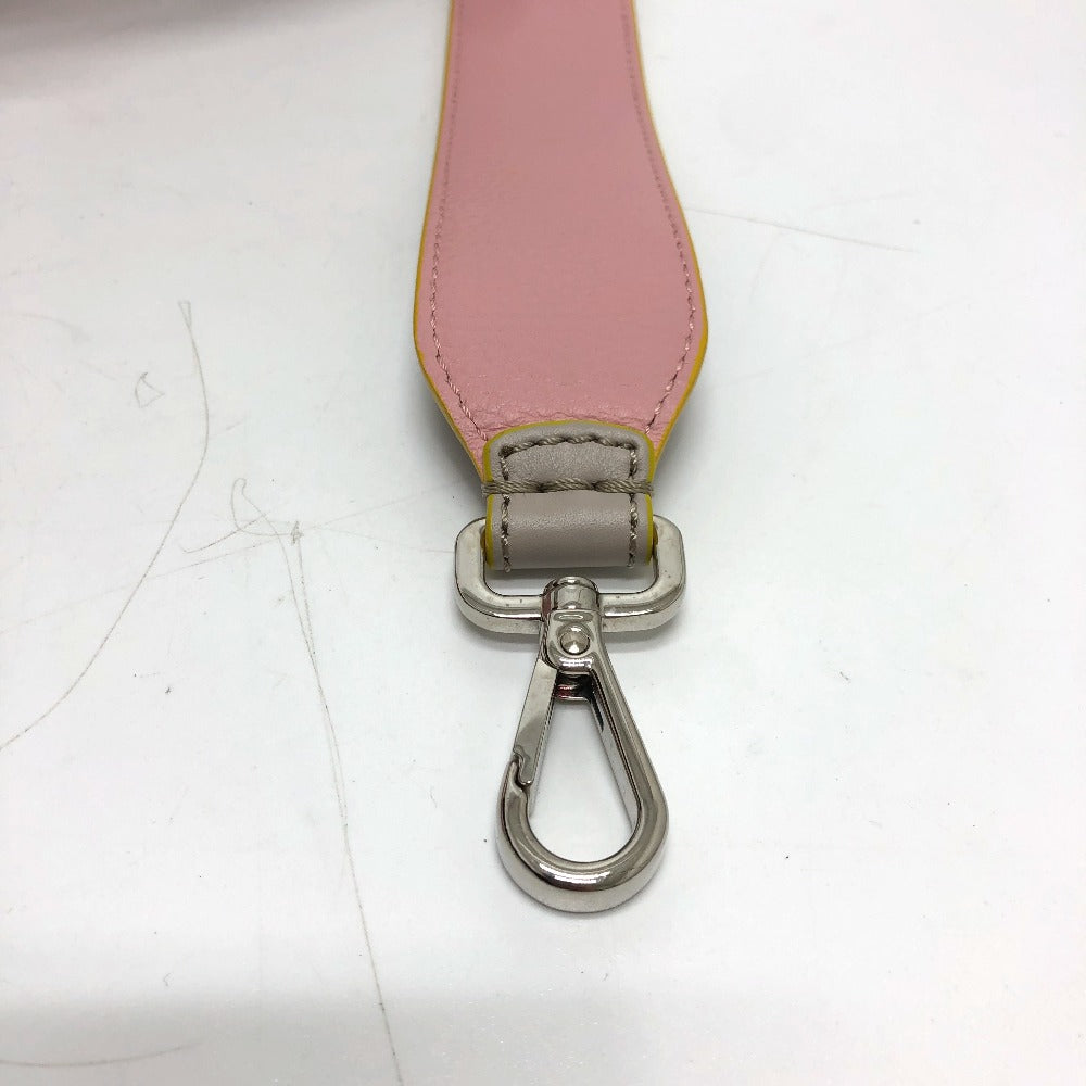 FENDI Shoulder strap leather Gray / pink Strap only Strap you Women Used Authentic