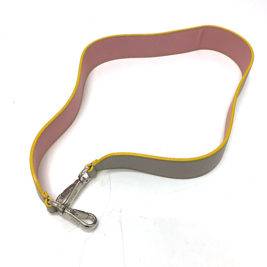 FENDI Shoulder strap leather Gray / pink Strap only Strap you Women Used Authentic