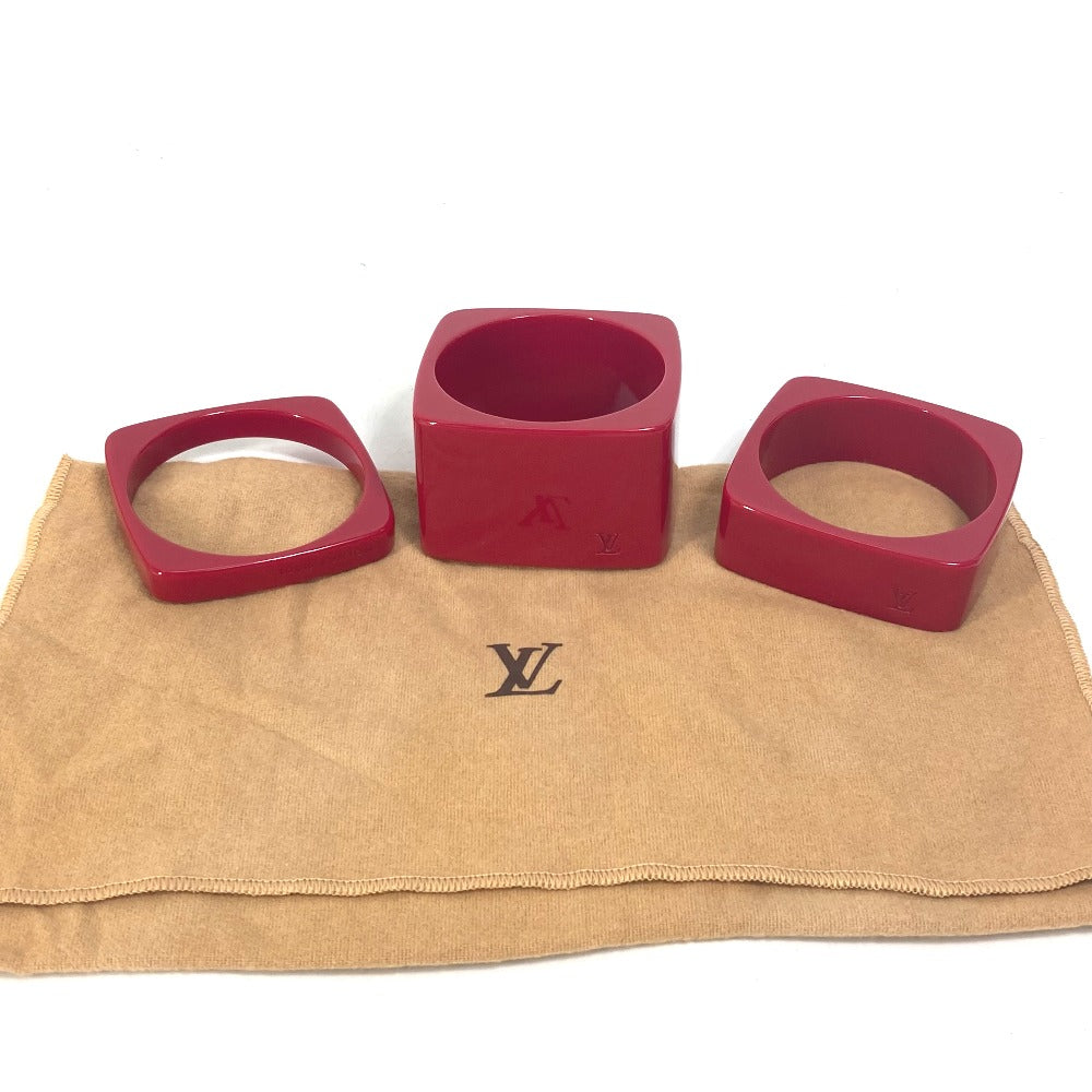 LOUIS VUITTON Bangle Model number unknown plastic Red Accessories Square LV logo Women Used Authentic
