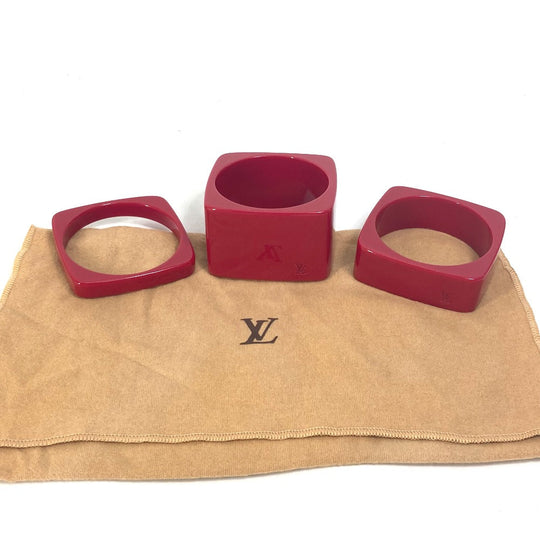 LOUIS VUITTON Bangle Model number unknown plastic Red Accessories Square LV logo Women Used Authentic