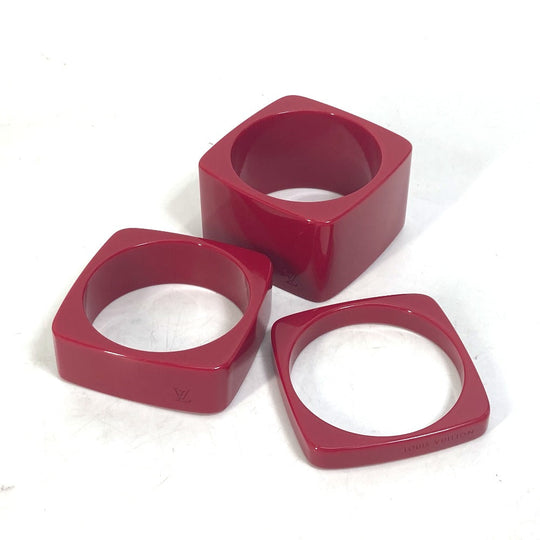 LOUIS VUITTON Bangle Model number unknown plastic Red Accessories Square LV logo Women Used Authentic