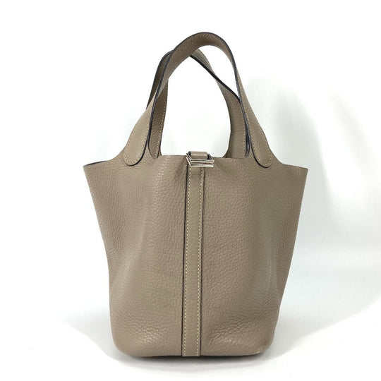HERMES Handbag Taurillon Clemence Gray type Bag Picotin Lock PM 18