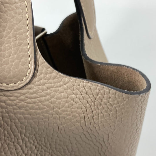 HERMES Handbag Taurillon Clemence Gray type Bag Picotin Lock PM 18