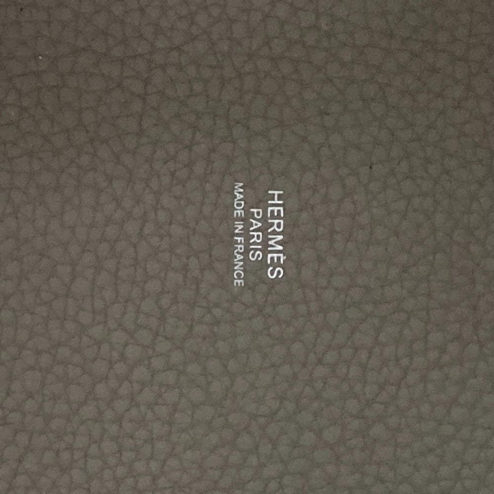 HERMES Handbag Taurillon Clemence Gray type Bag Picotin Lock PM 18