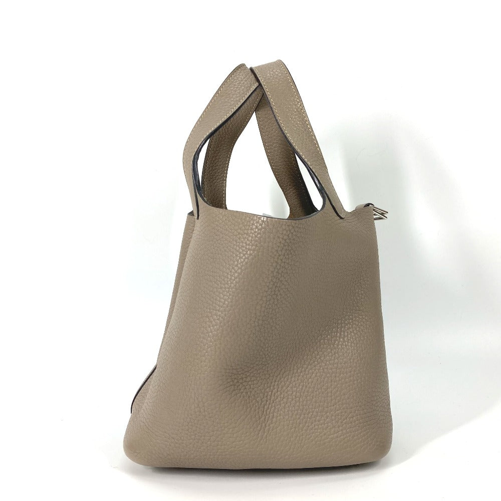 HERMES Handbag Taurillon Clemence Gray type Bag Picotin Lock PM 18