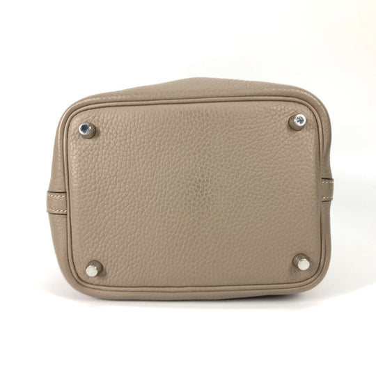 HERMES Handbag Taurillon Clemence Gray type Bag Picotin Lock PM 18