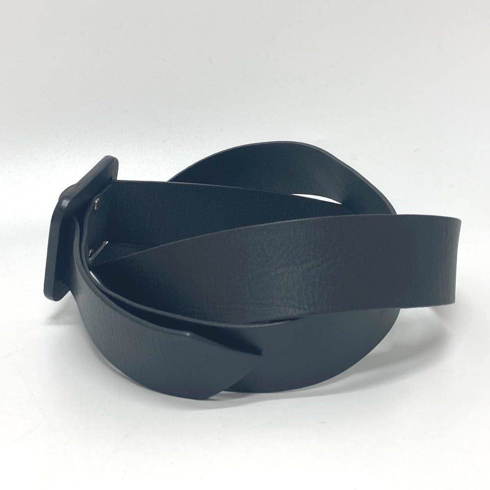 LOUIS VUITTON belt MP172 leather black LV circle mens 80/32 Used Authentic