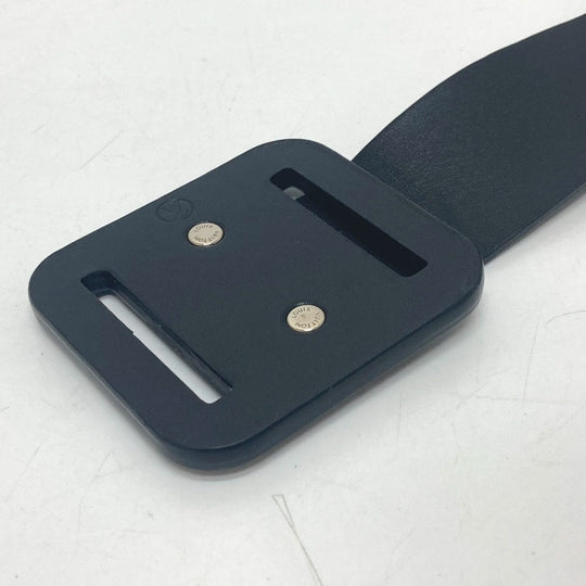 LOUIS VUITTON belt MP172 leather black LV circle mens 80/32 Used Authentic