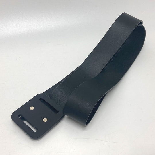 LOUIS VUITTON belt MP172 leather black LV circle mens 80/32 Used Authentic