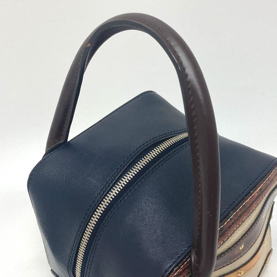 LOUIS VUITTON Handbag M52350 leather Black / beige Trompe l'oeil Women Used Authentic