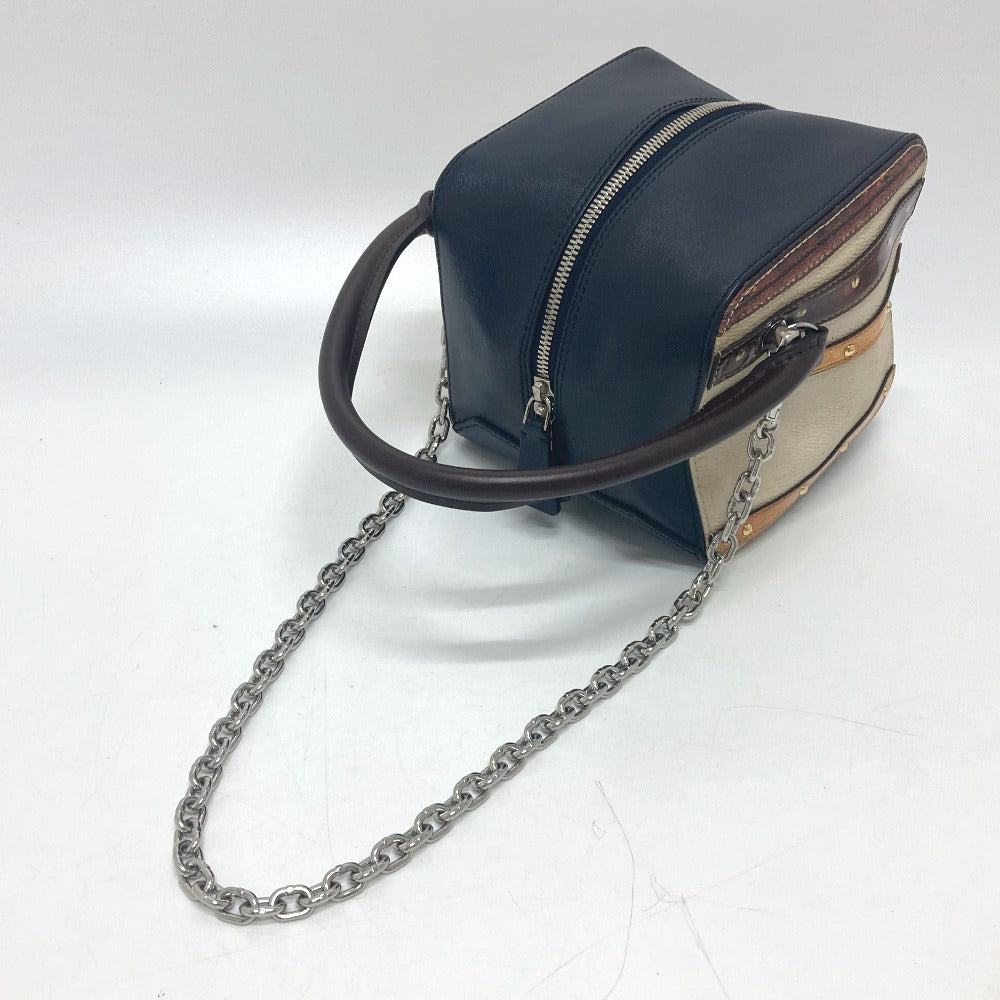 LOUIS VUITTON Handbag M52350 leather Black / beige Trompe l'oeil Women Used Authentic