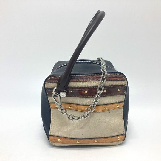 LOUIS VUITTON Handbag M52350 leather Black / beige Trompe l'oeil Women Used Authentic