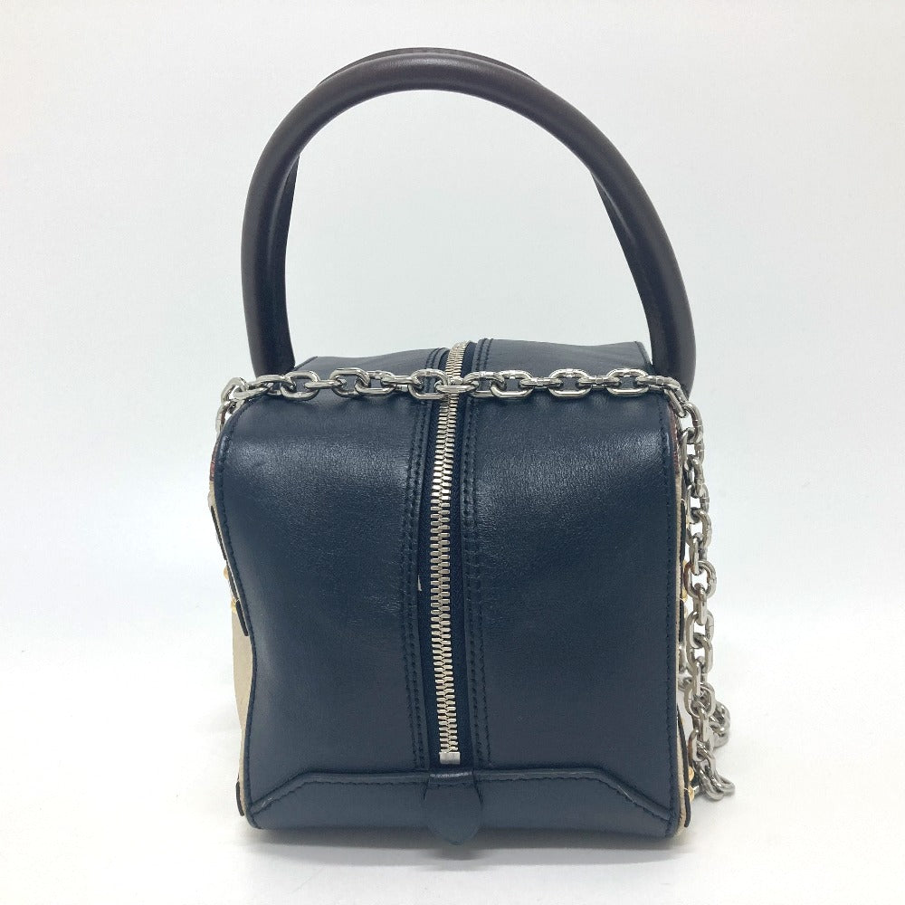 LOUIS VUITTON Handbag M52350 leather Black / beige Trompe l'oeil Women Used Authentic