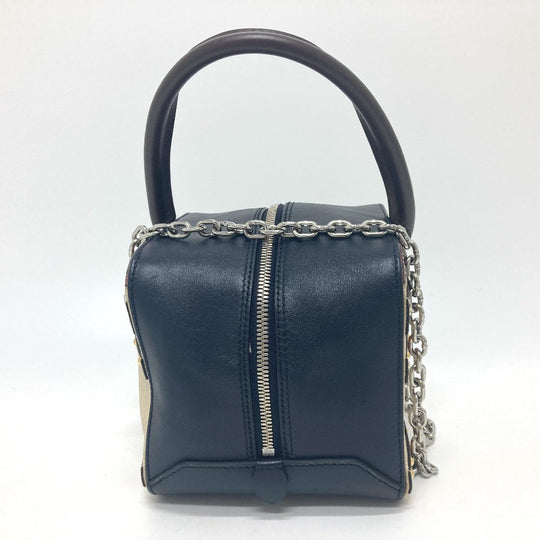 LOUIS VUITTON Handbag M52350 leather Black / beige Trompe l'oeil Women Used Authentic