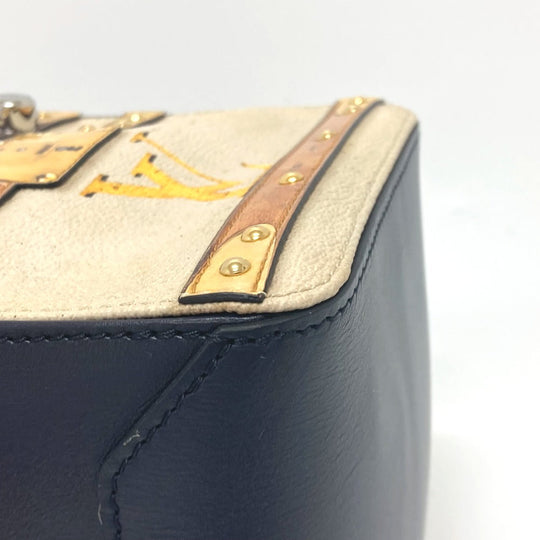 LOUIS VUITTON Handbag M52350 leather Black / beige Trompe l'oeil Women Used Authentic