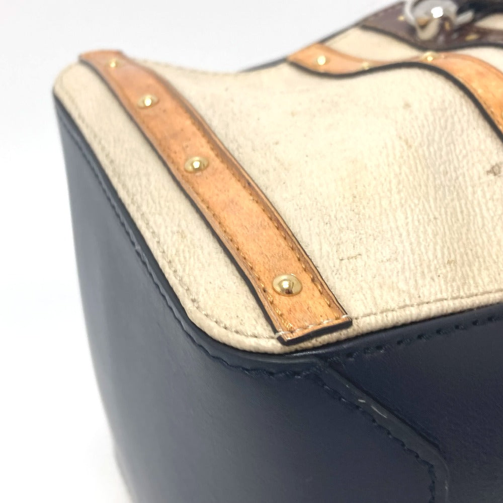 LOUIS VUITTON Handbag M52350 leather Black / beige Trompe l'oeil Women Used Authentic