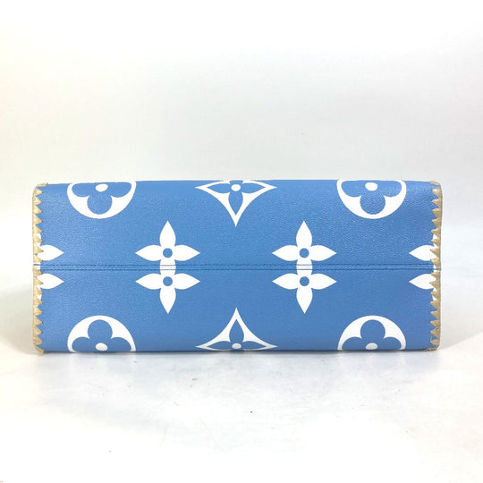 LOUIS VUITTON Tote Bag M57872 Monogram Giant Canvas, Straw blue Monogram Giant ON THE GO GM MYKONOS EXCLUSIVE MYKONOS Women Used Authentic