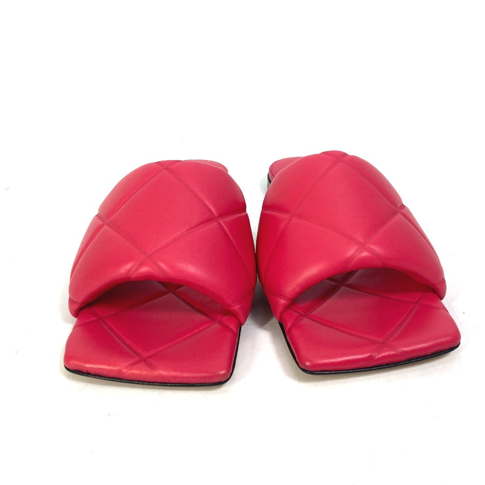 BOTTEGAVENETA Sandals 639940 leather Red type Rubber lid flat RUBBER LIDO Women 37.5 Used Authentic