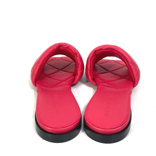 BOTTEGAVENETA Sandals 639940 leather Red type Rubber lid flat RUBBER LIDO Women 37.5 Used Authentic