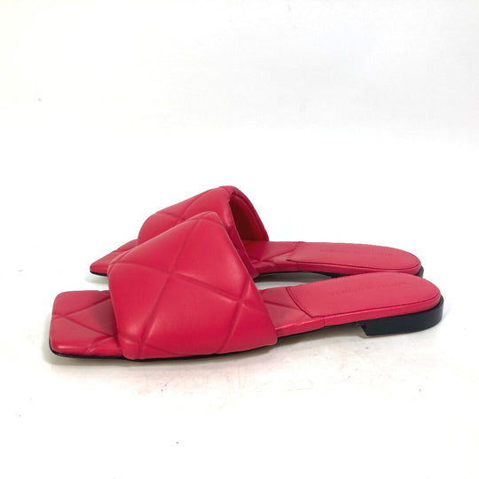 BOTTEGAVENETA Sandals 639940 leather Red type Rubber lid flat RUBBER LIDO Women 37.5 Used Authentic