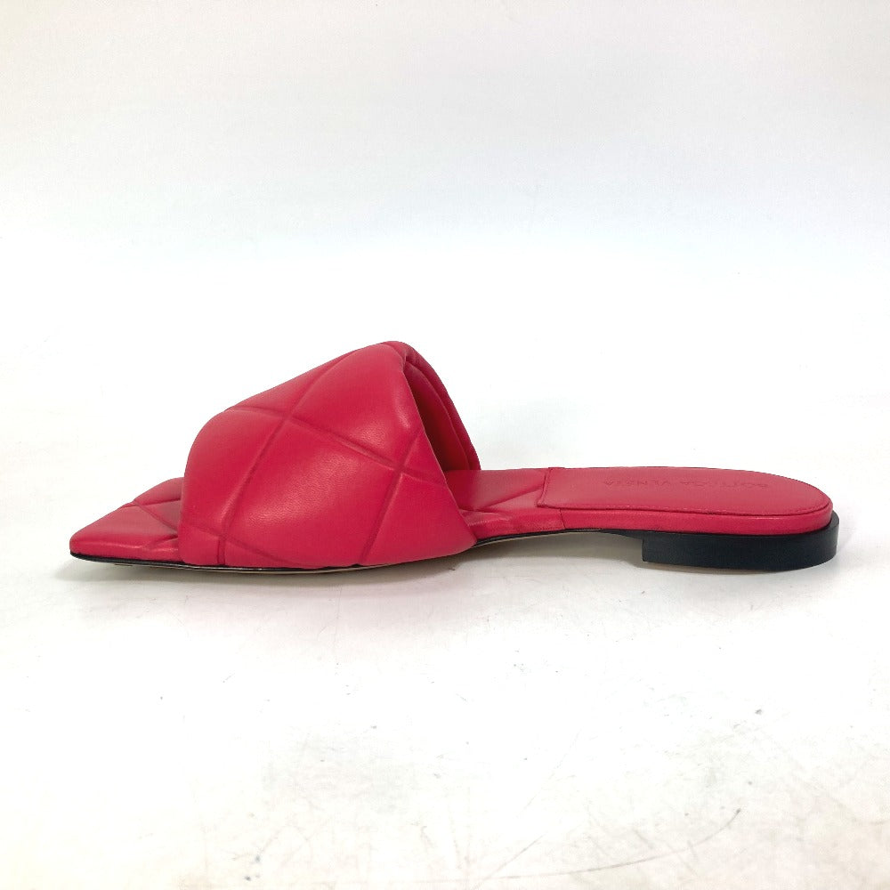 BOTTEGAVENETA Sandals 639940 leather Red type Rubber lid flat RUBBER LIDO Women 37.5 Used Authentic