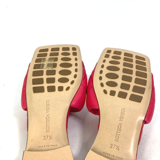 BOTTEGAVENETA Sandals 639940 leather Red type Rubber lid flat RUBBER LIDO Women 37.5 Used Authentic