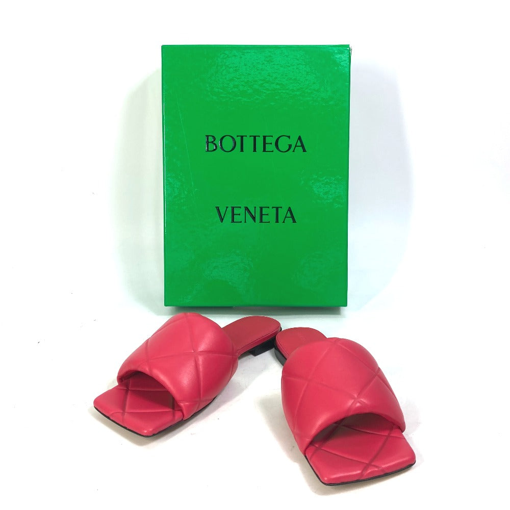 BOTTEGAVENETA Sandals 639940 leather Red Rubber lid flat RUBBER LIDO Women 37 Used Authentic