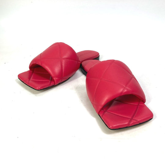BOTTEGAVENETA Sandals 639940 leather Red Rubber lid flat RUBBER LIDO Women 37 Used Authentic