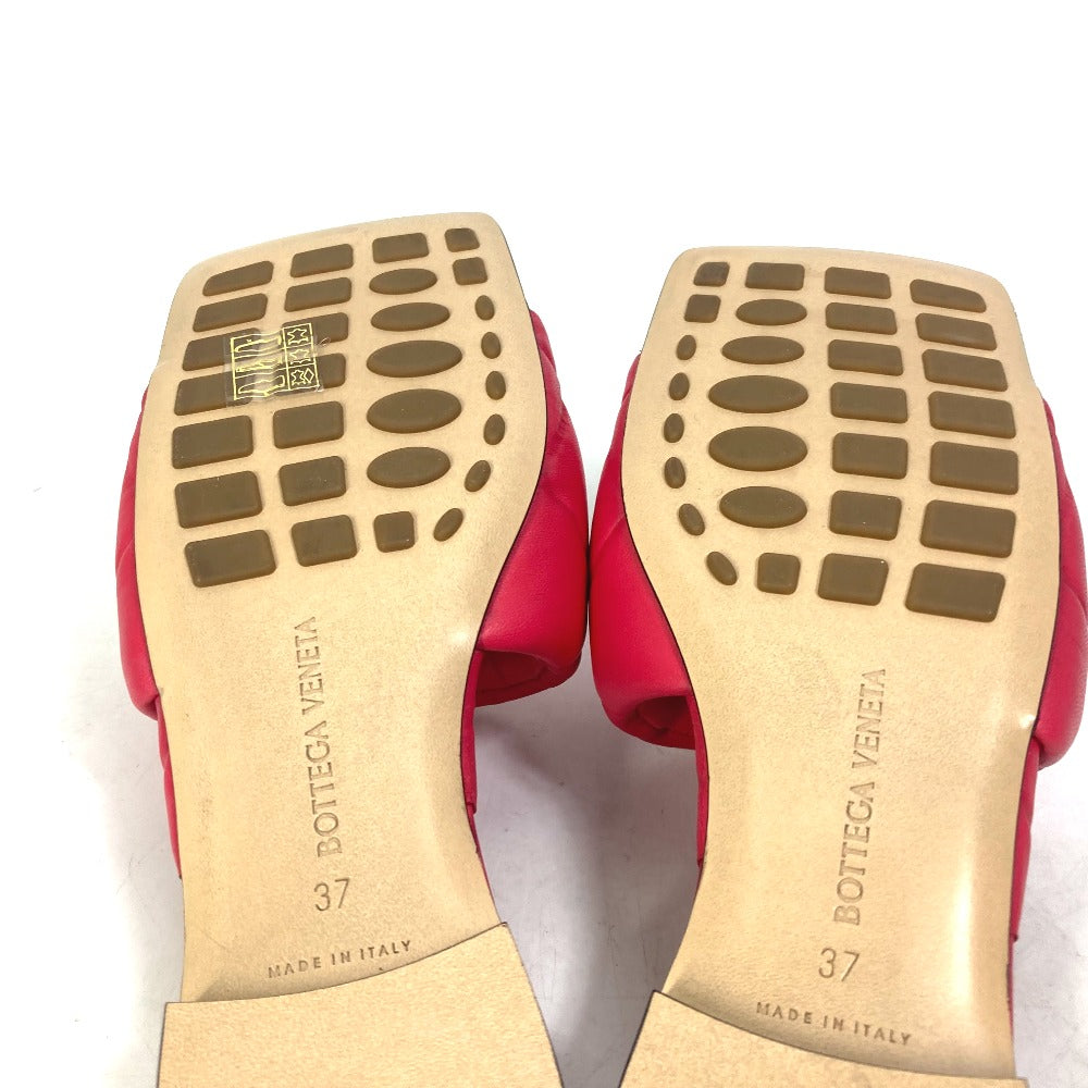 BOTTEGAVENETA Sandals 639940 leather Red Rubber lid flat RUBBER LIDO Women 37 Used Authentic