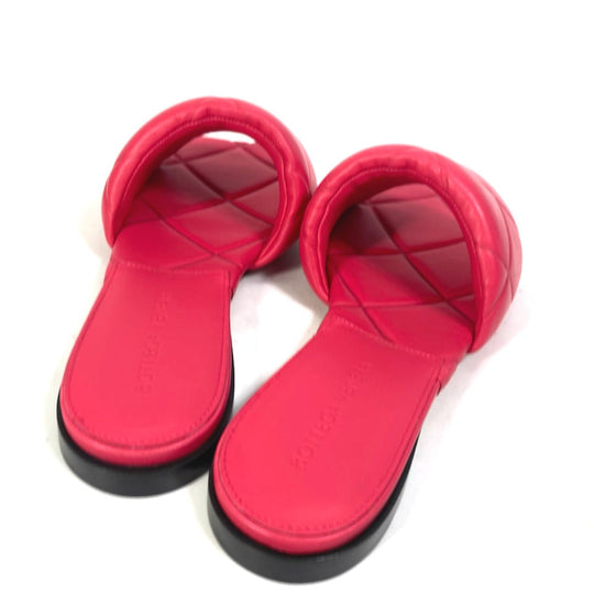 BOTTEGAVENETA Sandals 639940 leather Red Rubber lid flat RUBBER LIDO Women 37 Used Authentic