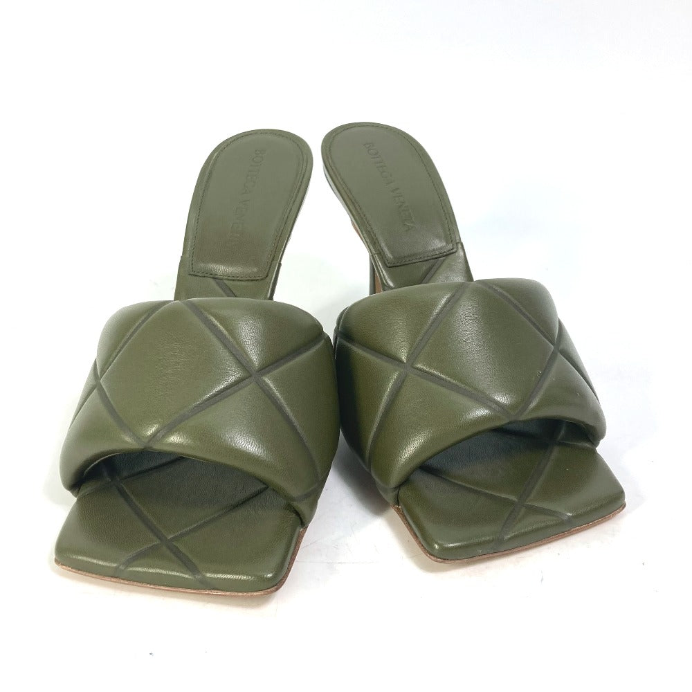 BOTTEGAVENETA Sandals 639943 leather khaki RUBBER LIDO MULES Women 36.5 Used Authentic